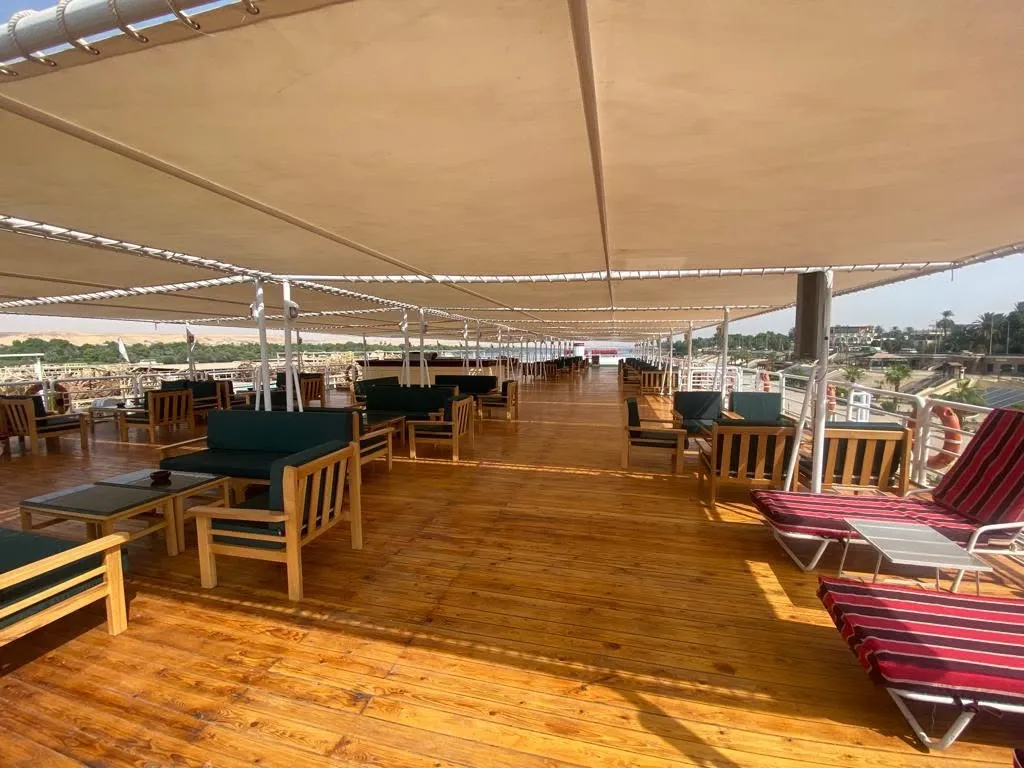 Sun deck of the MS King Tut III Nile Cruise Nile cruise